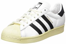 Mens Superstar Sneaker, Footwear White/Core Black/Blue, 43 1/3 EU