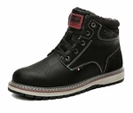 AX BOXING Winterschuhe Herren Warm Gefüttert Wanderstiefel Schneestiefel Trekkingschuhe Schwarz