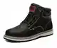 AX BOXING Winterschuhe Herren Warm Gefüttert Wanderstiefel Schneestiefel Gr.41-46 (43 EU, B_Schwarz mit Flaum, Größe 43)