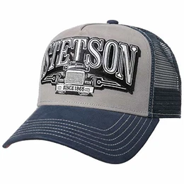 Trucking Trucker Cap Herren - Baseballcap aus Baumwolle - Größenverstellbare Meshcap (55-60 cm) mit Logo-Stickerei und Truck-Motiv - Snapback Frühjahr/Sommer blau One Size