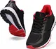 WHITIN Laufschuhe Herren Joggingschuhe Straßenlaufschuhe Turnschuhe Sportschuhe Gym Schuhe Walkingschuhe Fitnessschuhe Leichte rutschfeste Traillauf Schuhe Dämpfung Hallenschuhe Schwarz Rot 43 EU