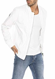 Redbridge Herren Jacke Übergangsjacke Bomberjacke Collegejacke Basic Weiß M