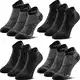 SmartQian 6 12 Paar Sneaker Socken Nahtlose Sportsocken Herren Damen Laufsocken Unisex Kurz Baumwoll Tennissocken Schwarz Weiß Grau