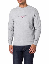 Herren Essential Tommy Crewneck Pullover, Medium Grey Heather