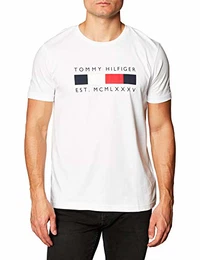 Herren Logo Box Stripe Tee T-Shirt, weiß, M