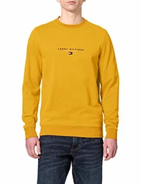 Herren Essential Tommy Crewneck Pullover, Innenhofgelb, Medium