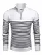 COOFANDY Pullover Herren Baumwollpullover verdickt Halbhohe Krawatte Reißverschluss Pullover locker lässig Weiß M