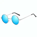 Kennifer Klassische Runde Polarisierte UV400-Schutz Sonnenbrille Lennon Stil Weiß