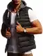 Leif Nelson Herren Weste Outdoor Sommer Steppweste Schwarze Daunenweste abnehmbare Kapuze Vest Sportweste Freizeitjacke für Männer Übergangsjacke Slim Fit LN737 Größe M Schwarz