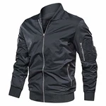 KEFITEVD Herren Bomber Blouson Jacke Dunkelgrau