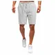 Shorts Sport Herren Bermuda Casual Shorts Strand Shorts Cargo Shorts Chino Farbe Uni Hose Jogging Männer Große Größe Sommer Kurze Hose Krafttraining S-5XL Gr. 56, grau