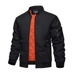 KEFITEVD Herren Übergangsjacke Bomber Pilotenjacke Schwarz/Blau/Dunkelblau