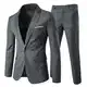Allthemen Herrenanzug 2 Teilig Slim Fit Anzüge Business Hochzeitanzug für Männer Dunkelgrau M
