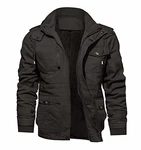 KEFITEVD Herren Wintermantel Parka Jacke Dunkelgrau