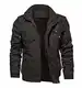 KEFITEVD Herren Wintermantel Gefüttert Warm Parka mit Abtrennbar Kapuze Winter Windjacke Outdoor Jagd Mantel Winddicht Kapuzenjacke Männer Fleecejacke Dunkelgrau M (Etikett: 3XL)