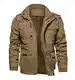 KEFITEVD Herren Winterjacke Gefüttert Übergangsjacke Dicke Arbeitsjacke Viele Taschen US Army Windbreaker Vintage Winter Parka Fliegerjacke Windschutz Outdoor Jacke Khaki M (Etikett: 3XL)