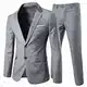 Allthemen Anzug Herren Anzug 2 Teilig Slim Fit Herrenanzug Hochzeit Anzüge Herren Modern Sakko für Business Hellgrau(2 Knöpfe) M