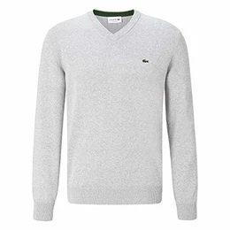 Herren Pullover V-Ausschnitt AH2183, Männer Basic Strickpulli,Regular Fit,Grau,4