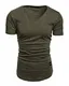 REPUBLIX Oversize Herren Slim-Fit V-Neck Basic Sommer T-Shirt V-Ausschnitt R-0004 Khaki M
