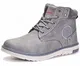 Gaatpot Herren Winterschuhe Warmfutter Gefüttert Schneestiefel Kurzschaft Stiefel Flache rutschfest Trekkingschuhe Winter Schneeboot Grau 42 EU