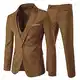 Anzug Herren Slim Fit 3 Teilig Anzüge Herrenanzug Sakko für Hochzeit Business Kaffee M
