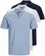 JACK & JONES 3er Pack Herren Poloshirt Slim Fit Kurzarm schwarz weiß blau grau XS S M L XL XXL 12171776 (M, 3er Pack Farb Mix 12)