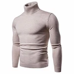 CELANDA Herren Strickpullover Stehkragen Turtleneck Sweater Slim Fit Rollkragen Pullover Warme Strickpullover Beige