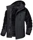 MAGCOMSEN Winterparka Herren Wasserdicht Atmungsaktiv Snowboardjacke Fleece Outdoorjacke Warm Gefüttert Skijacke Herren Softshelljacke Winddicht Trekkingjacke mit Multi Taschen M