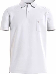 Herren Structured Pocket Regular Polo Polohemd, weiß, M