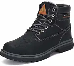 Winterschuhe Herren Wasserdicht Winterstiefel Damen Gefüttert Winterboots Schneestiefel Rauchig Schwarz Gr.43