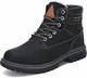 Mishansha Winterschuhe Herren Wasserdicht Winterstiefel Damen Gefüttert Winterboots Schneestiefel Rauchig Schwarz Gr.43