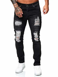 Herren Jeans Denim Slim Fit Used Design 5122 Black 32/32