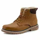 Mishansha Winterstiefel Herren Kurzschaft Stiefel Warm Gefüttert Winter Boots rutschfest Arbeitsschuhe Braun Gr.43