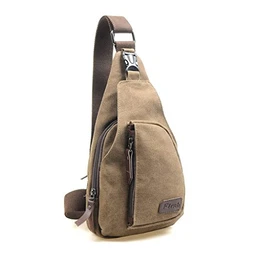 Herren Canvas Leder Umhängetasche Crossbody Handtasche Messenger Umhängetasche Vintage KH