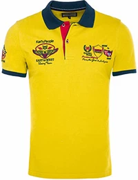 Karl''s People Herren Poloshirt mit hochwertigen Stick Details Menswear Fahsion T-Shirt Polo 6681 (M, Gelb)