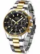 Herren Uhr Männer Chronographen Gold Edelstahl Wasserdicht Designer Armbanduhr Herren Militär Großes Leuchtende Analog Datum Business Uhr für Herren