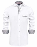J.VER Herren Hemd Regular Fit Langarm Freizeithemd Businesshemd elastiscer Musterhemd 