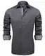 J.VER Herren Hemd Regular Fit Langarm Herrenhemden Freizeithemd Regular Businesshemd Elastiscer Musterhemd,Grau,M