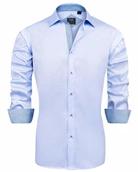 J.VER Herren Hemd Regular Fit Langarm Freizeithemd Businesshemd elastiscer Musterhemd Fliederfarben