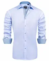 J.Ver Herren Hemd Regular Fit Langarm Herrenhemden Freizeithemd Regular Businesshemd elastiscer Musterhemd