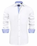 J.VER Herren Hemd Regular Fit Langarm Freizeithemd Businesshemd elastiscer Musterhemd Fliederfarben/Grau