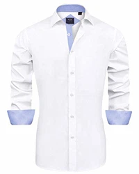J.VER Herren Hemd Regular Fit Langarm Freizeithemd Businesshemd elastiscer Musterhemd Fliederfarben/Grau
