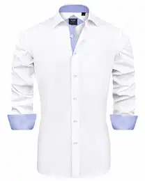 J.Ver Herren Hemd Regular Fit Langarm Herrenhemden Freizeithemd Regular Businesshemd elastiscer Musterhemd