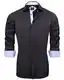 J.VER Herren Hemd Regular Fit Langarm Herrenhemden Freizeithemd Regular Businesshemd elastiscer Musterhemd,Schwarz Blau,M