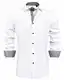 J.Ver Herren Hemd Regular Fit Langarm Herrenhemden Freizeithemd Regular Businesshemd elastiscer Musterhemd, B-weiß, M