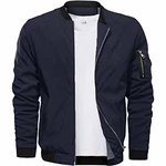 CASIVENT Herren-Bomberjacke mit durchgehendem Reißverschluss und sportlicher Passform navy