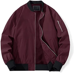 Herren-Bomberjacke mit durchgehendem Reißverschluss und sportlicher Passform, leicht Gr. M, rot