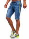 BOLF Herren Jeans Shorts Denim Shorts Kurze Hosen Bermudas Sporthose Freizeithose Clubwear Sportswear Casual Style RED Fireball HY652 Dunkelblau M [7G7] [OC]