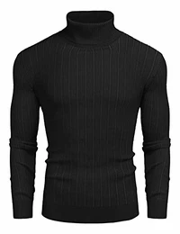 Herren Pullover Rollkragen Langarmshirt Feinstrick Sweater Untershirt Freizeit Slim fit Basic Männer