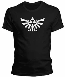 Herren T-Shirt - Link Triforce - Lustiges Fun Motiv für Männer Tshirt, Größe:M, Farbe:Schwarz
